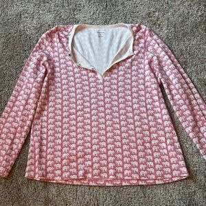 Roller Rabbit Pink Elephant Pajama Top